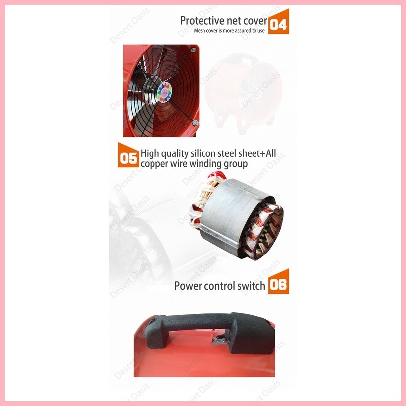 Ventilation Fan 8/10/12/14 inch Portable axial flow fan ventilator ...