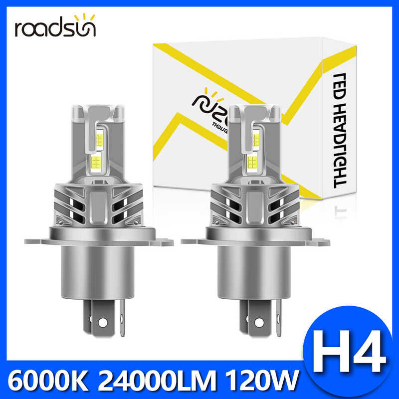 Ampoule LED H4 9003 HB2 Pour Phare Scooter/moto, 12V, 6000K, Blanche, 4000 Lumens