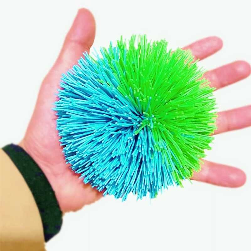 4.5Inch Large Rainbow Stringy Silicone Bouncing Fluffy Jing Ball,Monkey ...