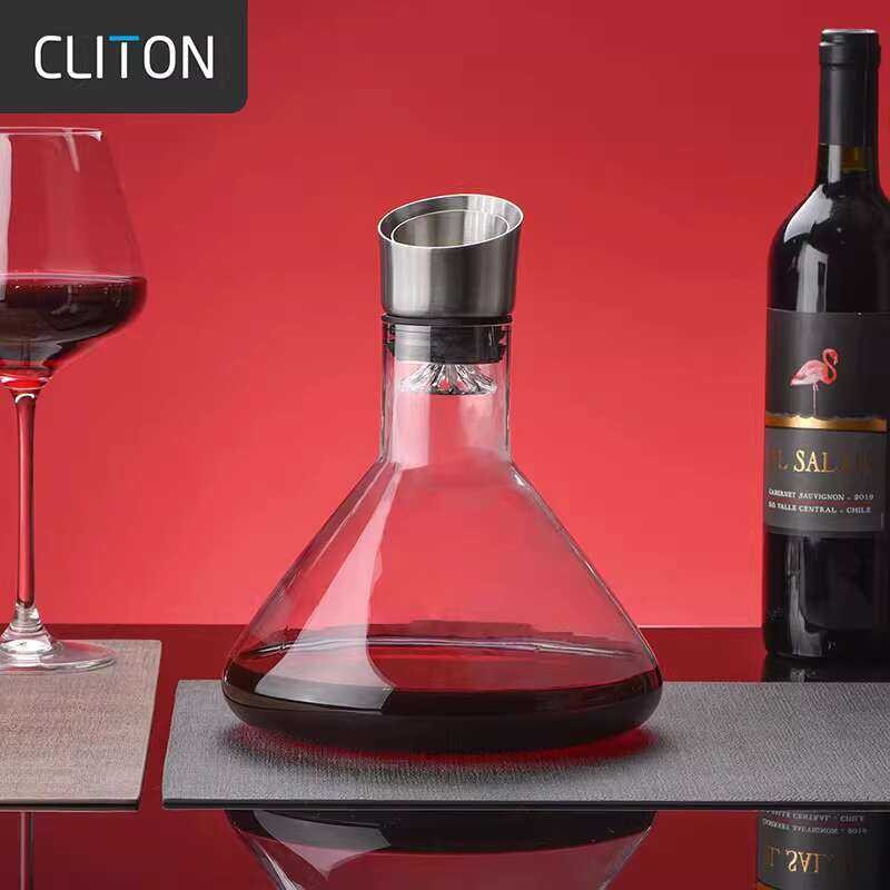 Waterfall Style Red Glass Quick Decanter Home Filter Pourer Divider ...