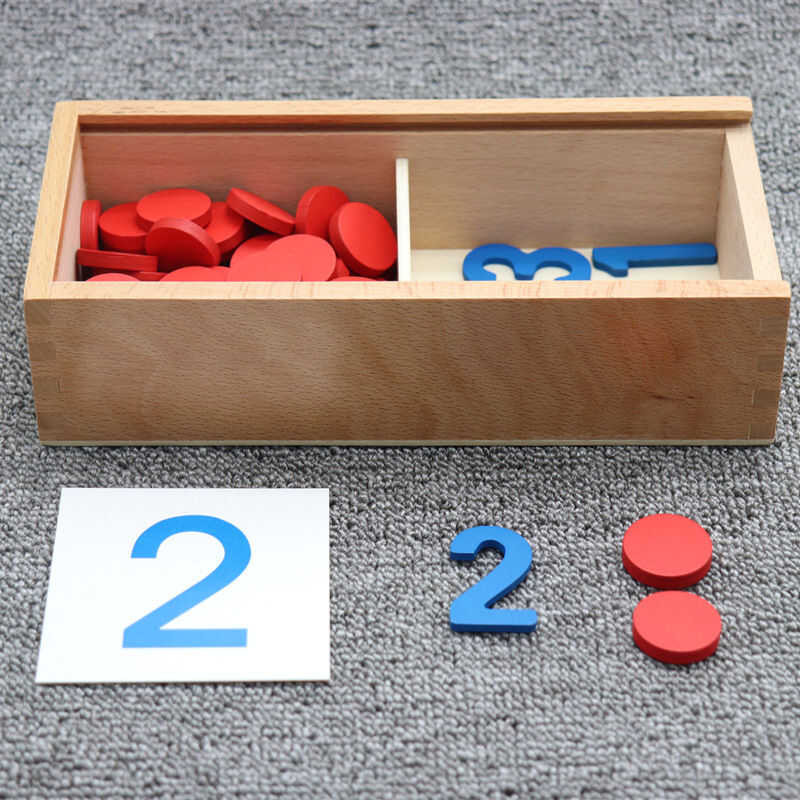 1022 Kids Wooden Montessori Cognitive Cards Number Counting Math Game ...