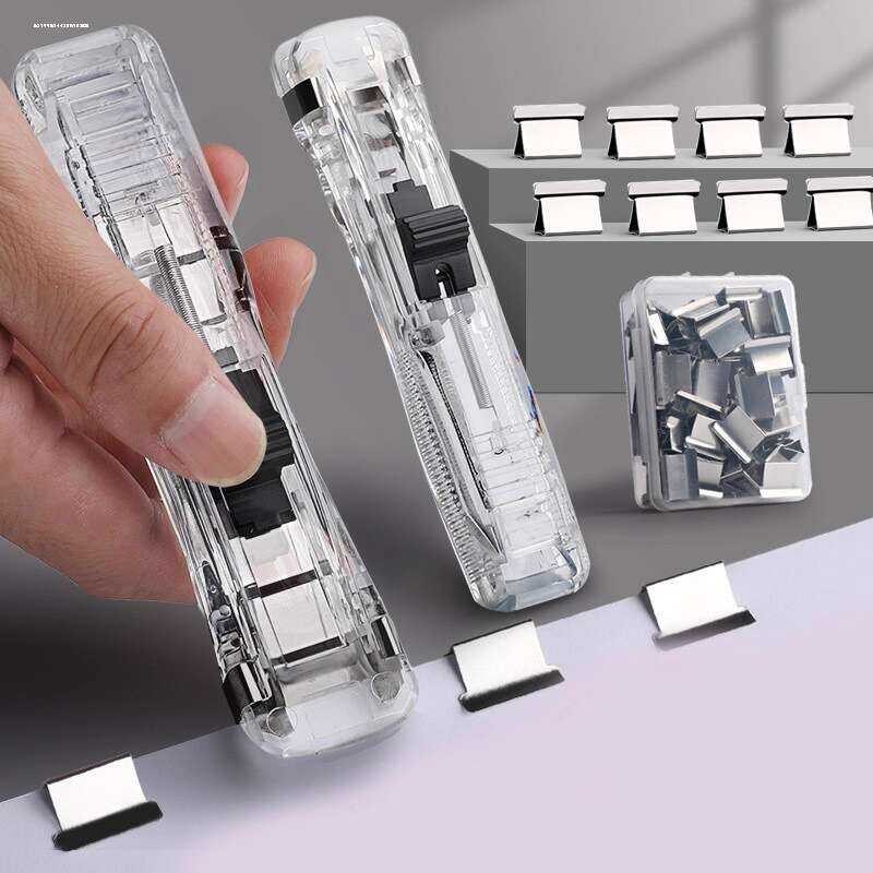 Creative Cartoon Push File Folder Stapler Fixed Test Paper Page Storage ...