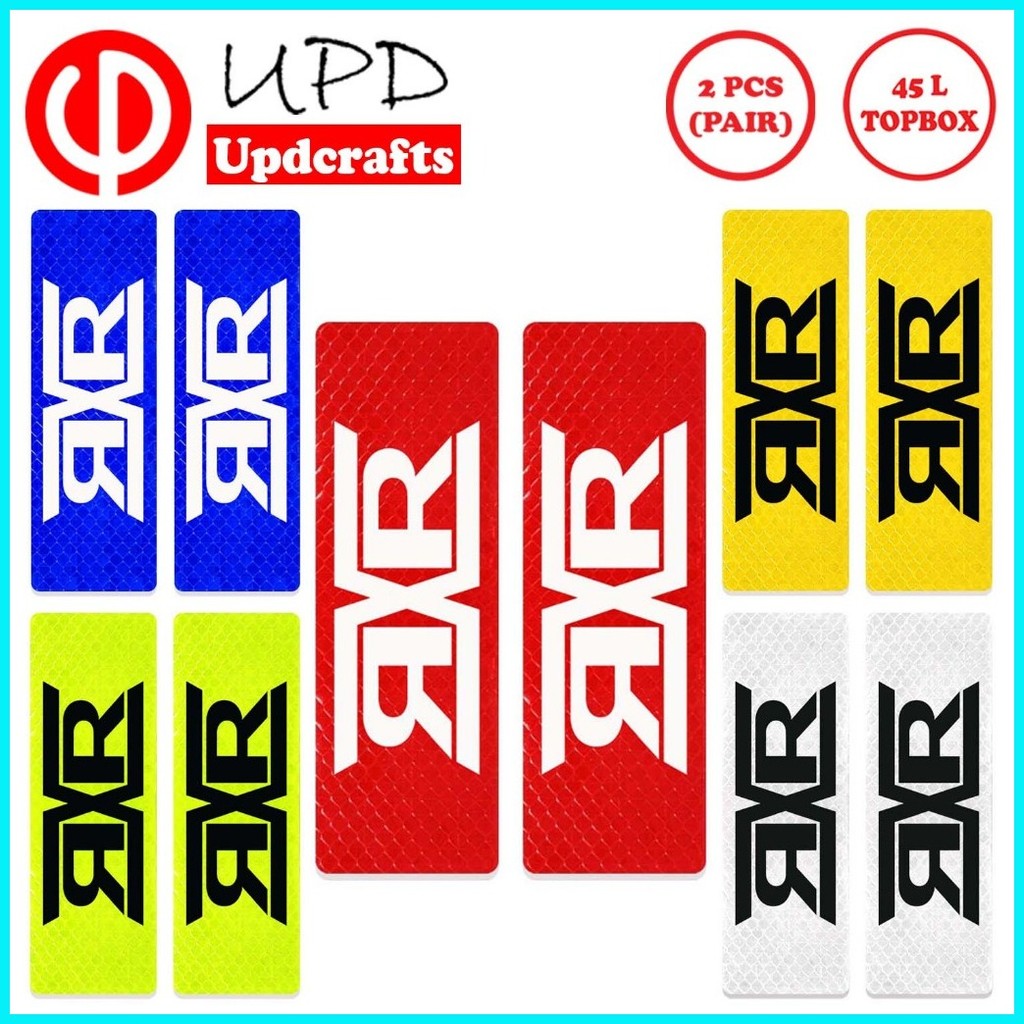 RXR - ALLOY TOPBOX REFLECTORIZED STICKERS FOR 45/55L (PAIR) FADE, WATER ...