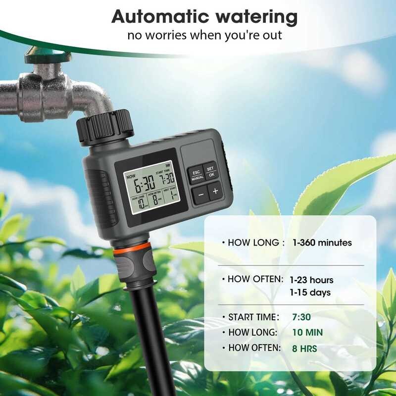 Watering Smart With LCD Display Automatic Irrigation Controller Hose ...