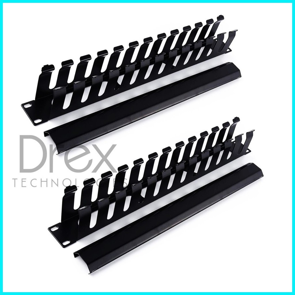 (2 set) 19inch 1U 24-Slot Rack Mount Wire Management 1U Horizontal ...