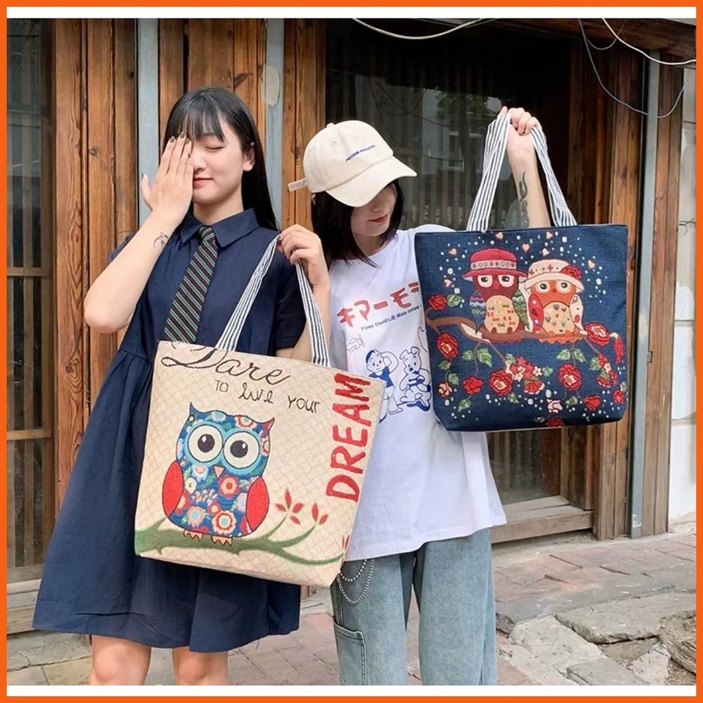 Canvas bag cute online