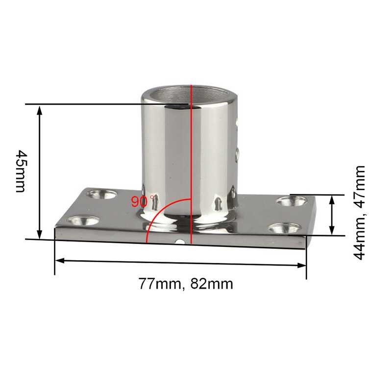 90 ∮ Degree Stainless Steel 316 Square Handrail Bases 22Mm 25Mm Marine ...