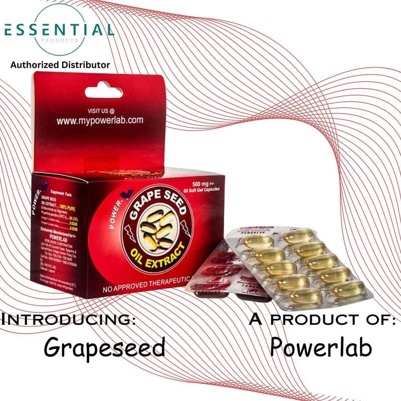 3 Powerlab GRAPE SEED 60 Capsules (100 Grape seed, with Antioxidants