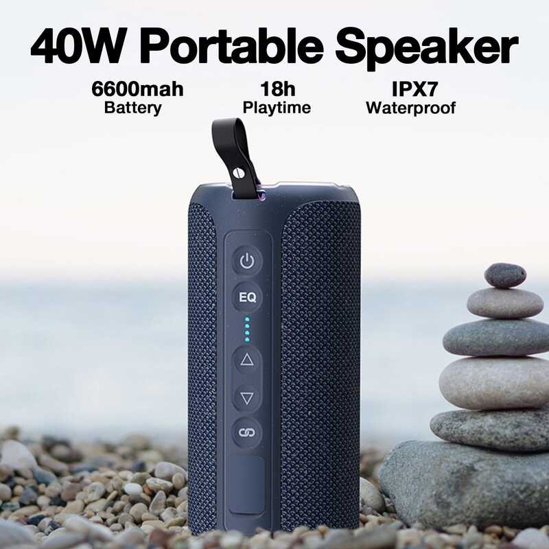 Portable Wireless Bluetooth Speaker Ipx7 Waterproof Stereo Subwoofer TF ...