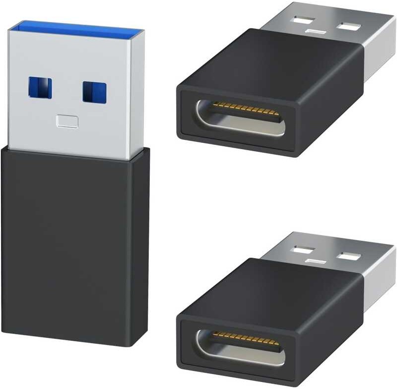 3Pack USB TIPSEAN USBC Adapter, TypeC Female to USBA Male Charger