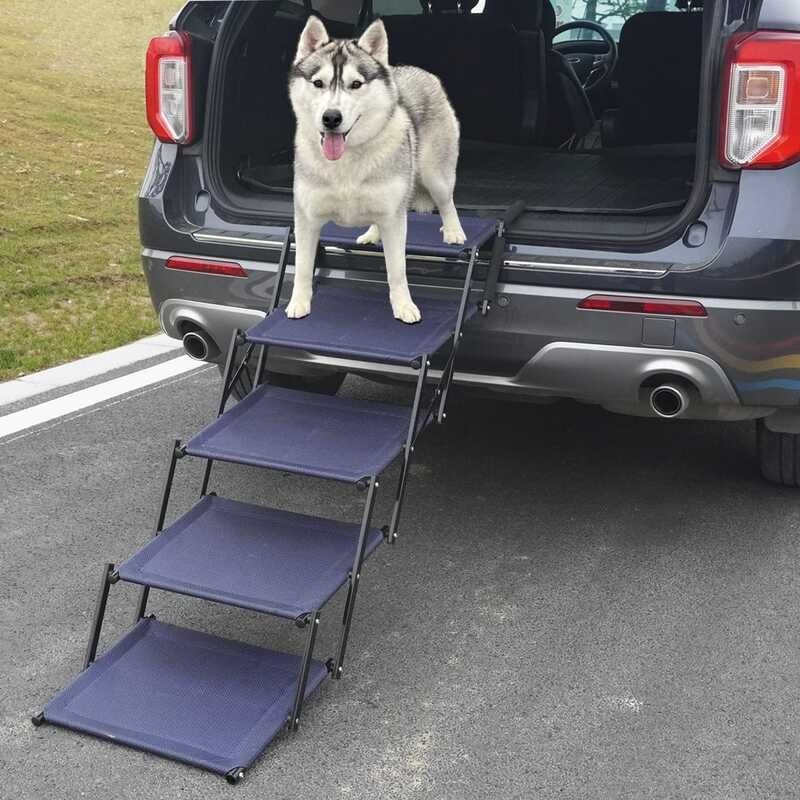 YEP HHO Extra Wide 5 Steps Ramps Car Ramp Large Dogs Folding Stairs