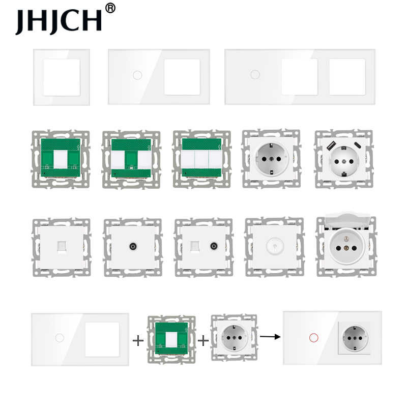 Jhjch wall-mounted diy module European standard white tempered crystal ...