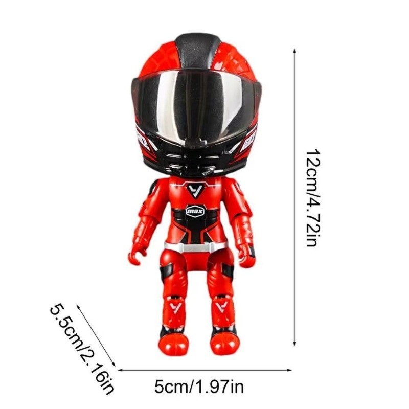 Motorcycle Rider Doll Simulated Model Deformation Helmet Action Figure ...