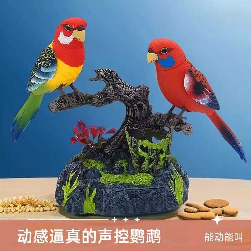 Simulated Voice-Controlled Bird Ornament for Entryway, TV Cabinet, Home ...