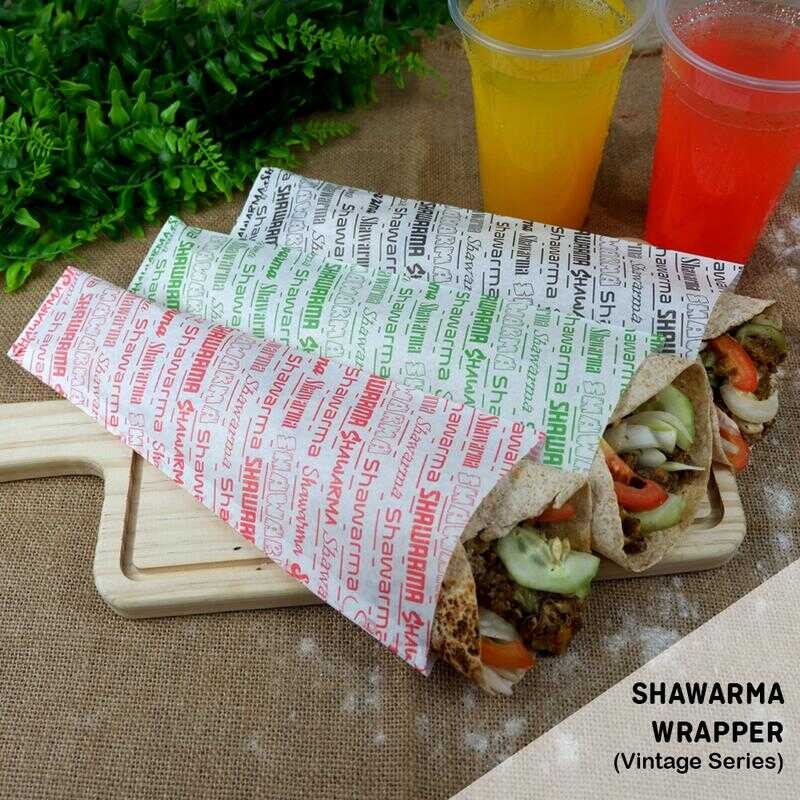 Shawarma Wrapper Vintage Design (100Pcs) Greaseproof Paper | Shopee ...