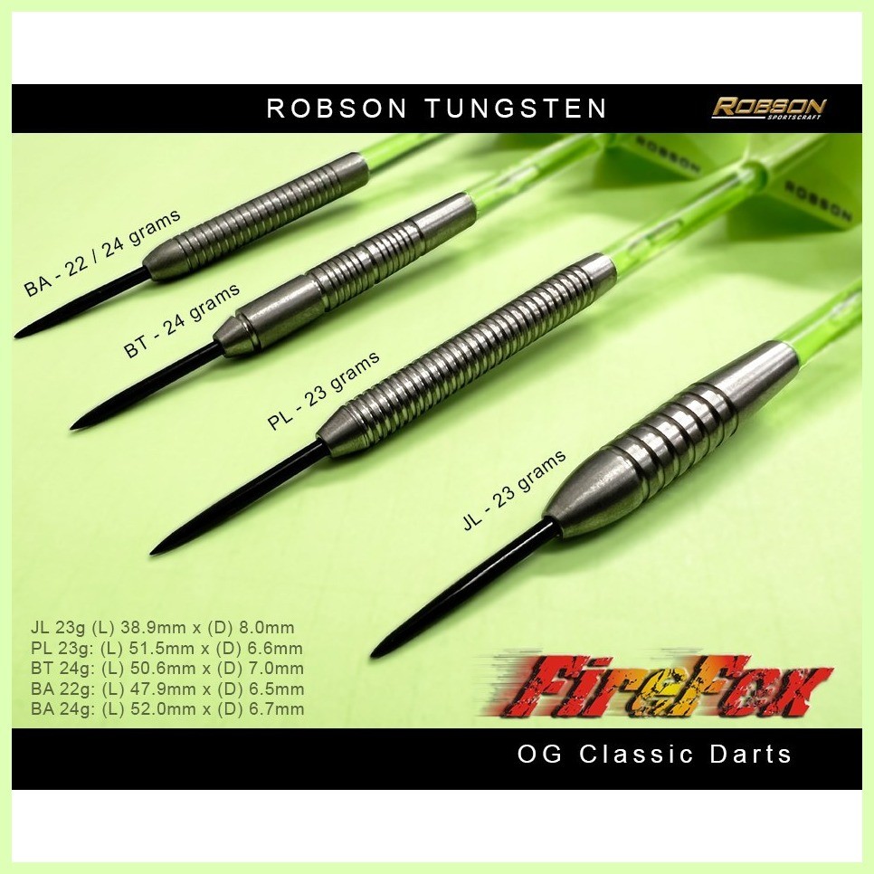 ROBSON FireFox 22 / 23 / 24 grams Tungsten Dart Pins with Case | Shopee ...