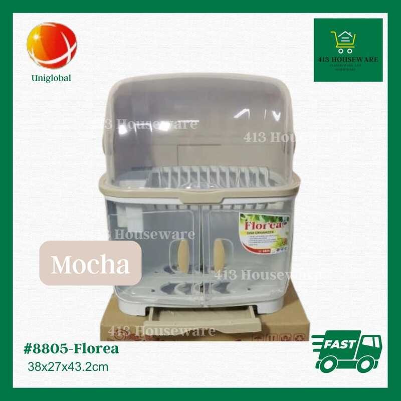 Florea Drainer Floral Mini Cabinet Big Dish Rack With Cover Kitchen ...
