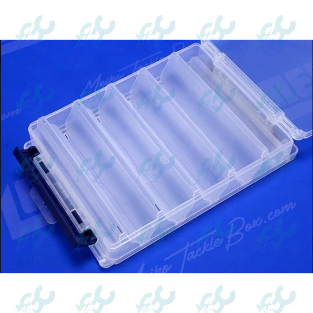 Boîte De Pêche Meiho Réversible L-86 - 140x104x22 Mm Fumée Transparente