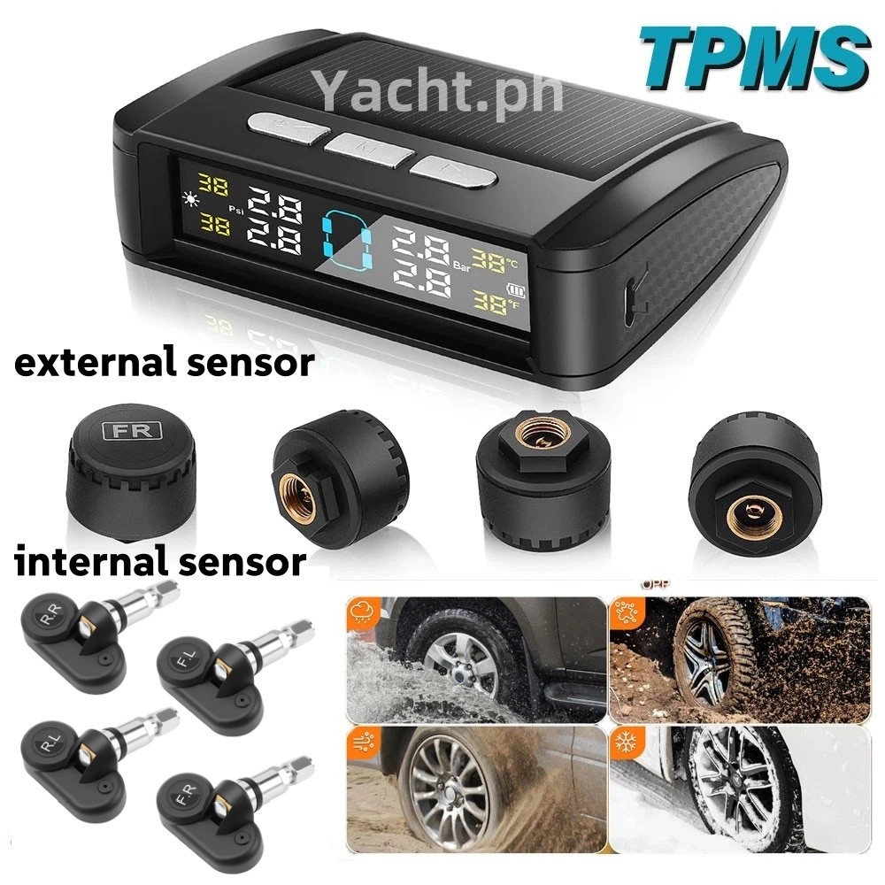T11 Voice Version Solar/USB Dual Power Tire Pressure Monitoring System ...