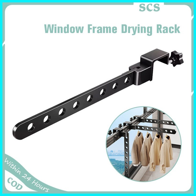 Foldable Metal Clothes Drying Rack Adjustable 8 Hole Window Frame ...