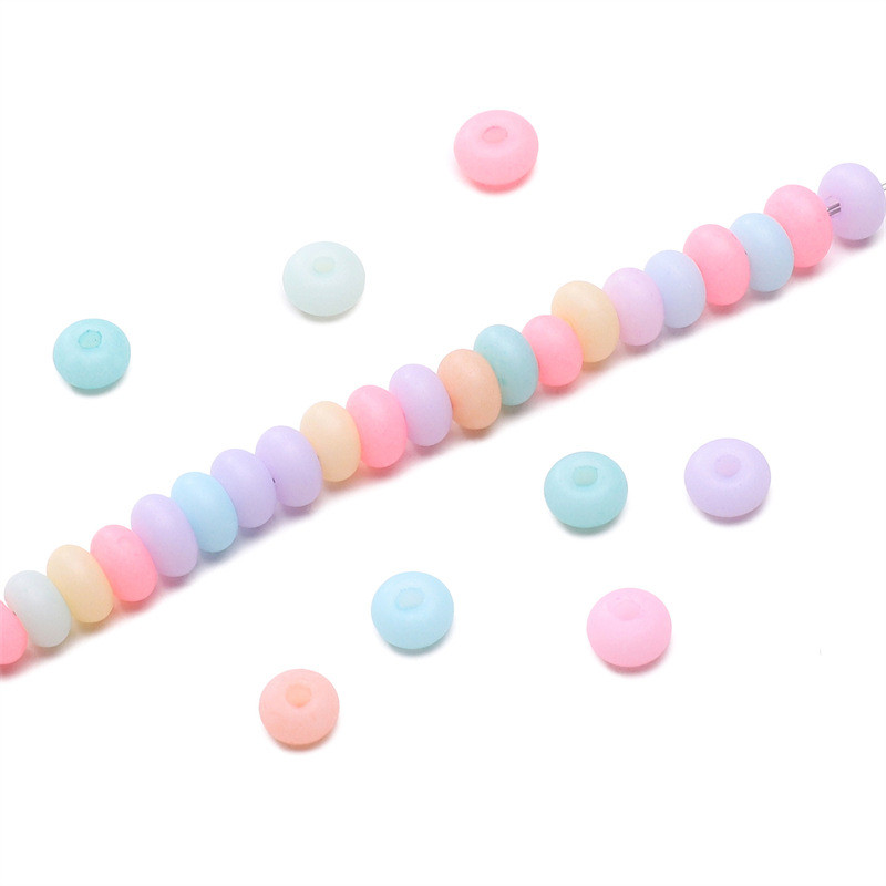 3x6mm glass frosted mineral macaron color abacus beads millet scattered ...