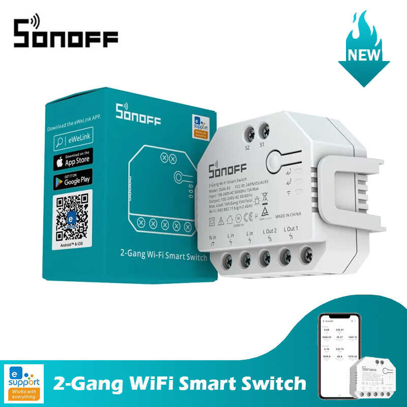 SONOFF DUAL R3 Smart Wifi 2 Gang Dual Relay Module DIY MINI Switch
