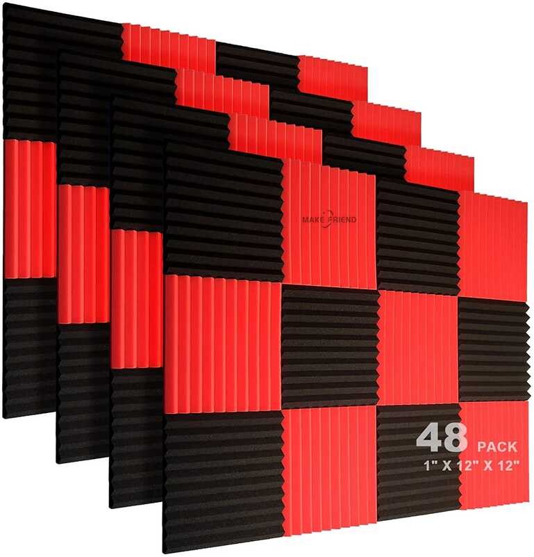 Pack 1" 48 X 12" Panel Studio Soundproofing Wedge Sound Proof Padding ...