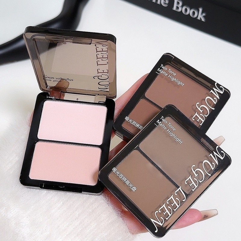 MUGE LEEN Highlight Two-Color All-In-One High-Gloss Blush Palette Three ...