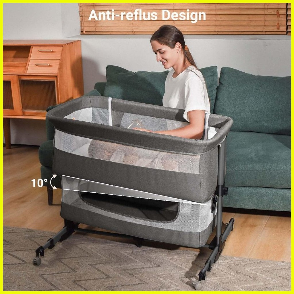 ♠ Crib for Baby Multifunction Baby Crib Foldable Baby Bed Baby Crib Set