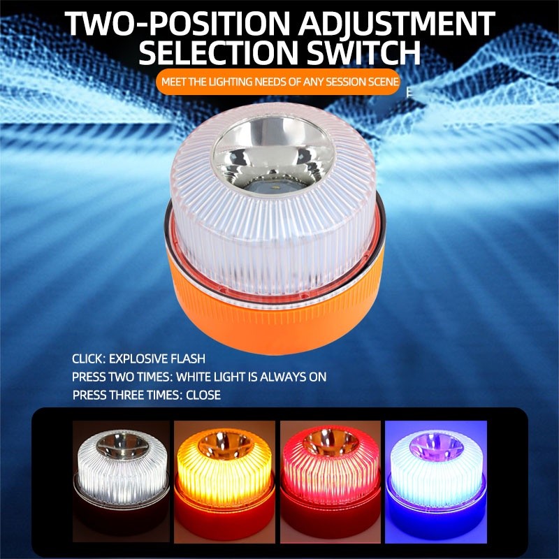 Led emergency warning light white yellow flashing traffic light With