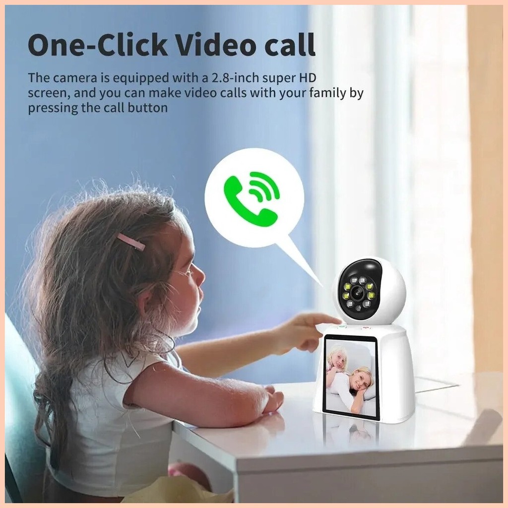 3MP 2K 4K Two-Way Video Baby Monitor with 2.8 Inch Display Screen WiFi ...