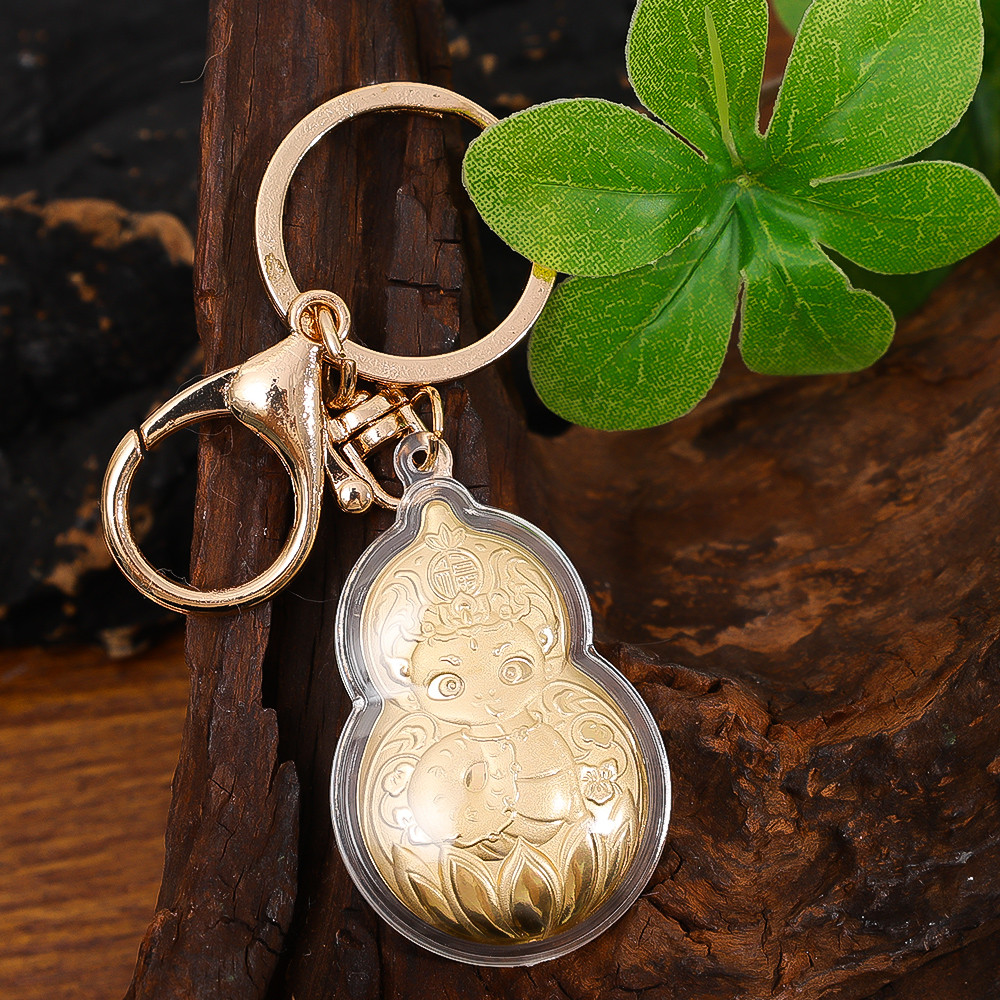 Creative Golden Snakes Gourd Lucky Charms Keyring Backpack Hanging ...