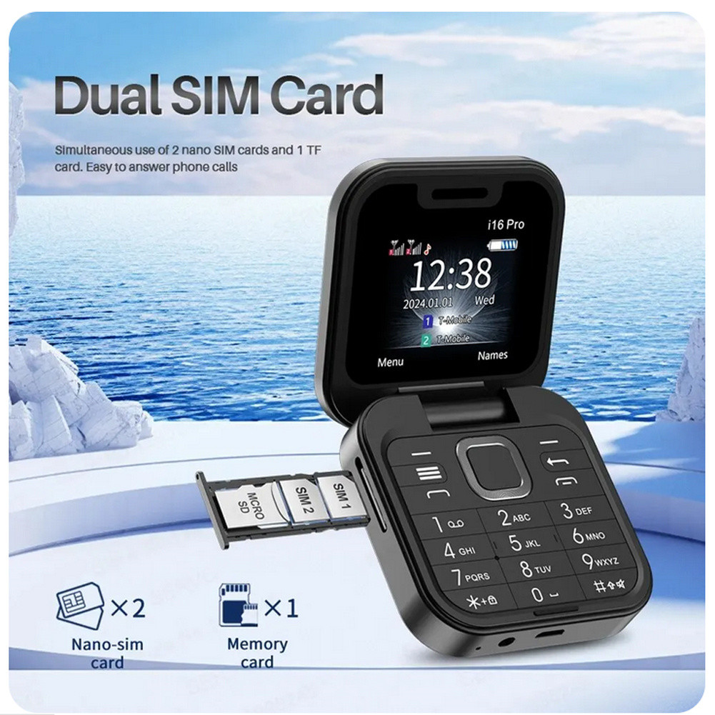 Small Foldable Mobile Phone Auto Call Record Speed Dial Dual 2G SIM ...