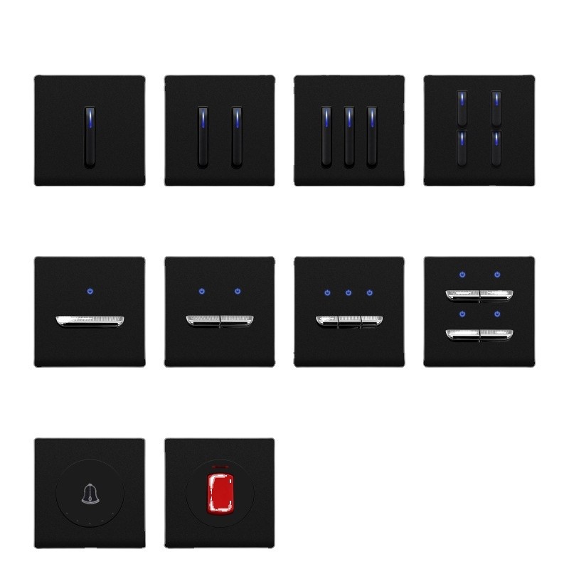Black PC Retro Toggle Reset 220V Wall Power Light Panel,Piano Button ...