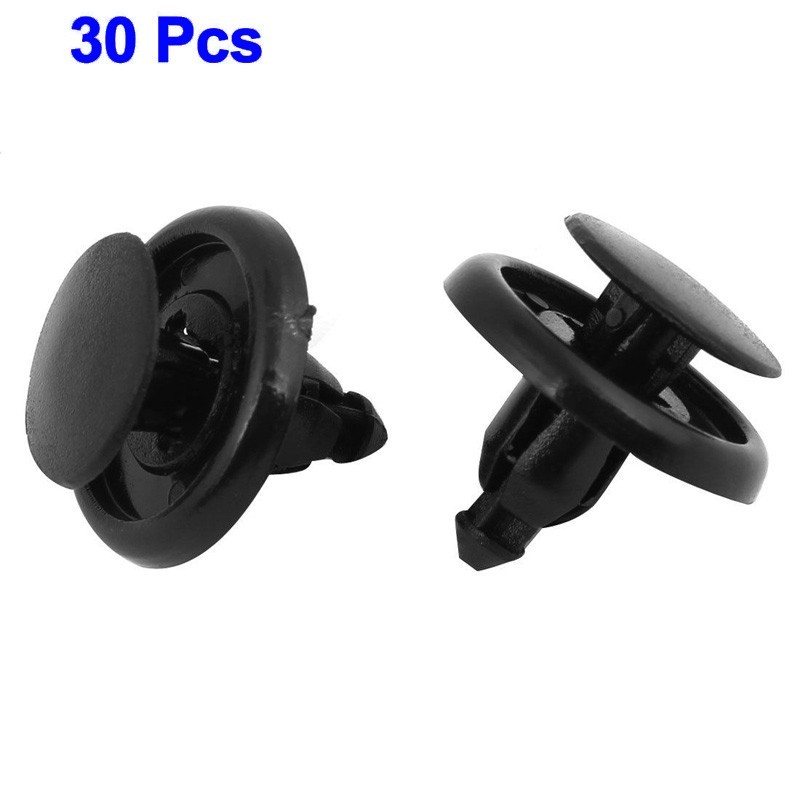 ⭐ BIG DISCOUNTS⭐ 30 PCS 7mm Dia Hole Black Plastic Rivets Fastener Car ...