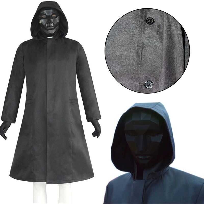 Set】 Full Squid Game The Front Man Costume Adult&Kids Cloak Set ...