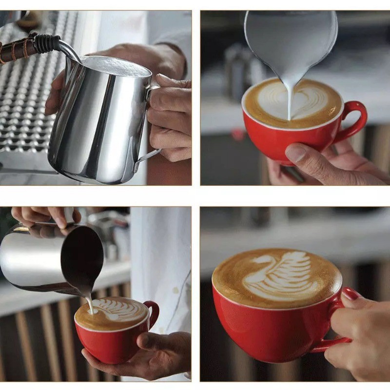 Stainless Steel Latte Art Cup Pull Flower Cup Milk Frothing Jug Coffee ...
