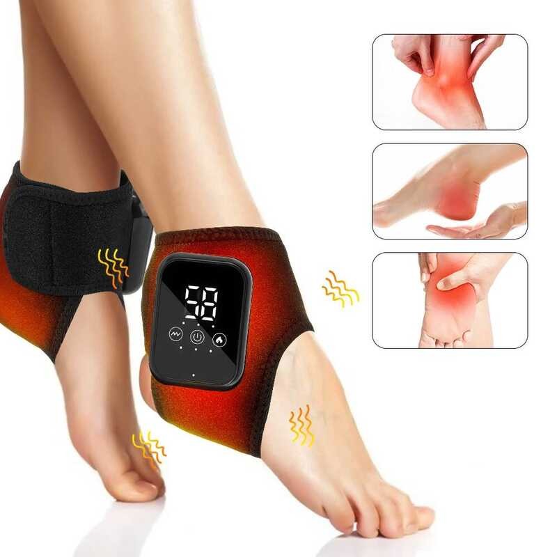 Heat Compresses Vibrat Massager Breathable Material USB Foot and Ankle ...