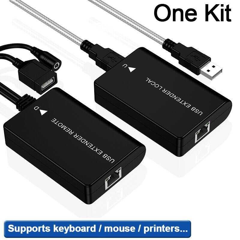 Network 60M Extender Over Cat5e Cat6 Rj45 Ethernet Cable PC For USB ...
