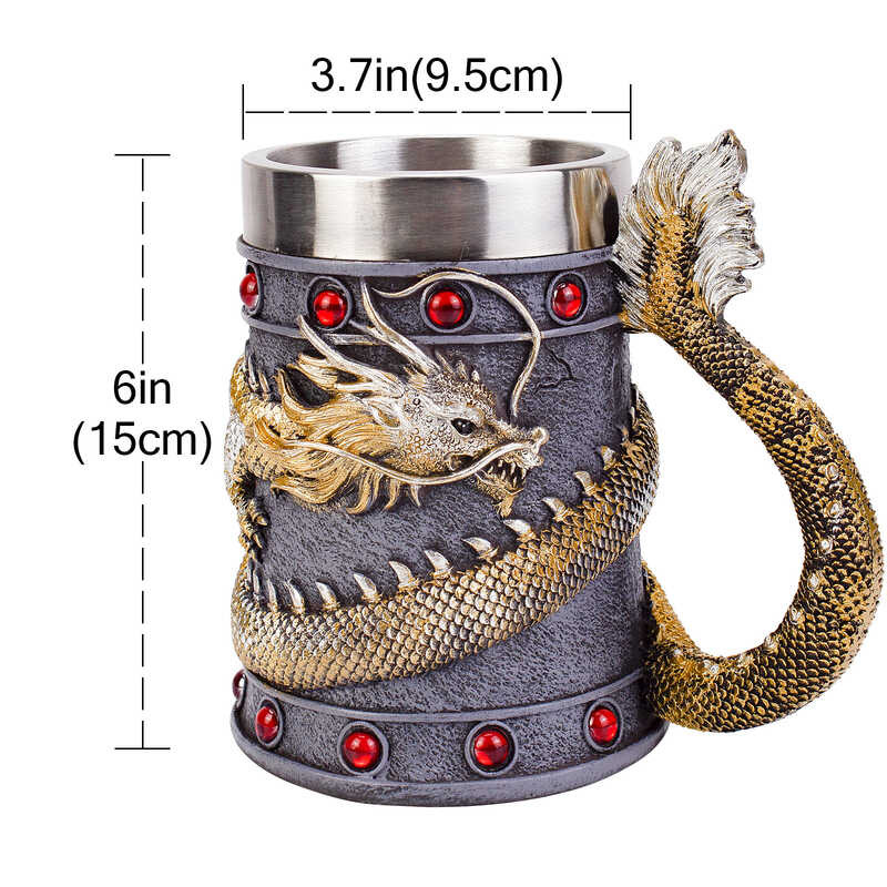 3D Dragon Theme Stainless Steel 12oz  Mug