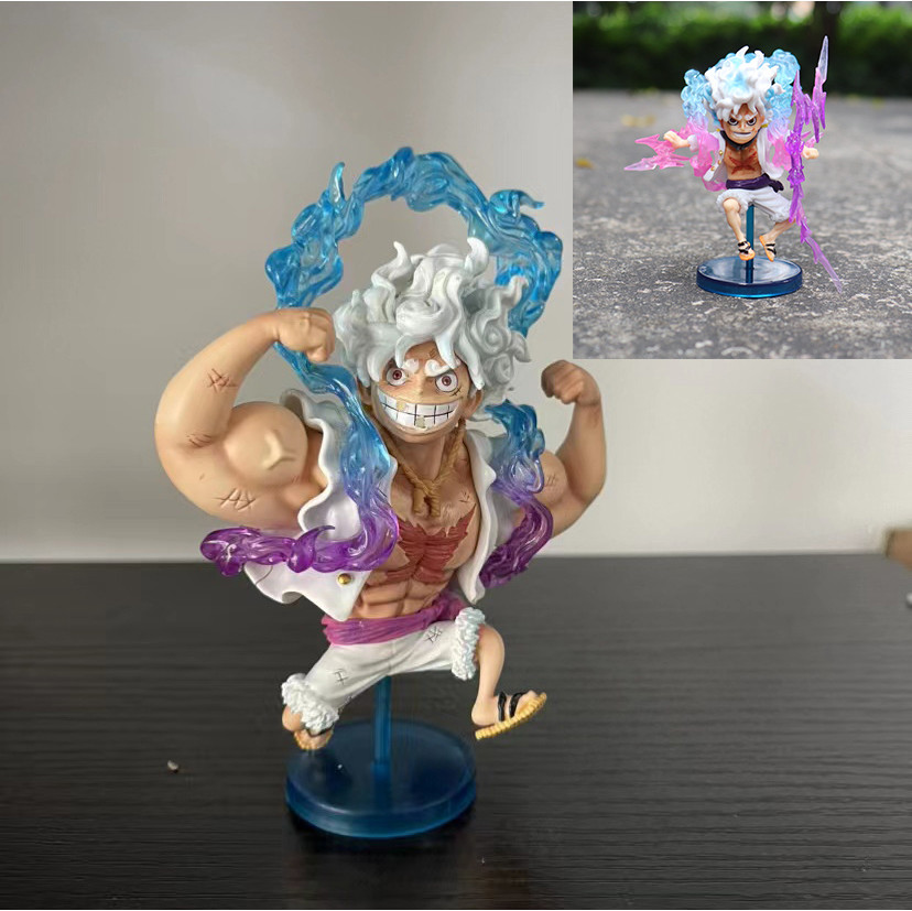 2 § Style10cm Mini One Piece Battle Yz Luffy Gear 5 Action Figure Nika