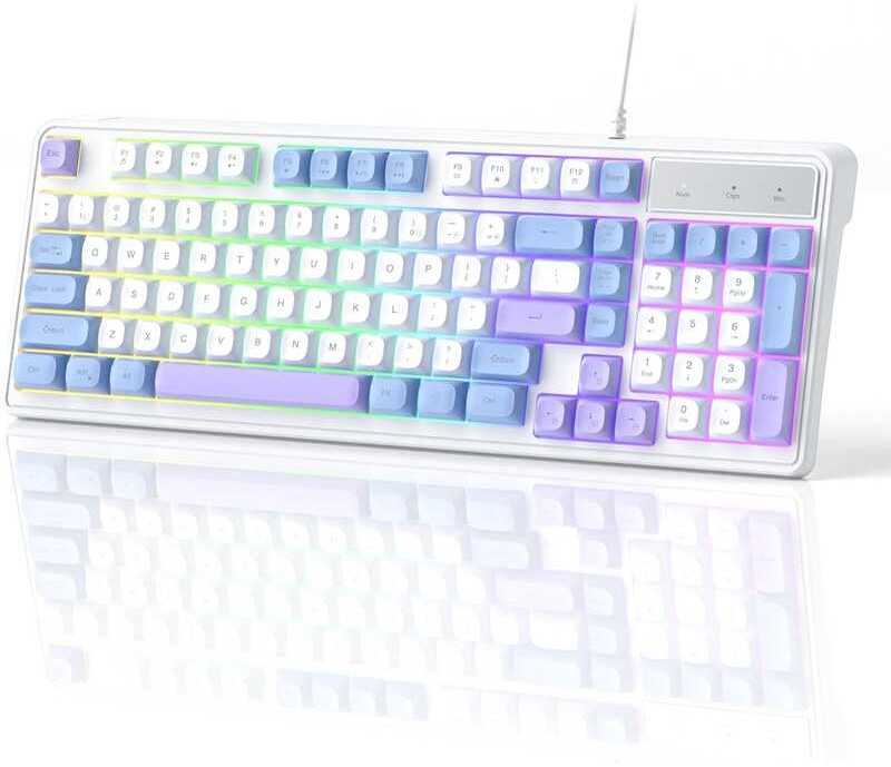 Keyboard, Camiysn Wire 7 Colorful Rainbow Backlight Classic Gaming ...