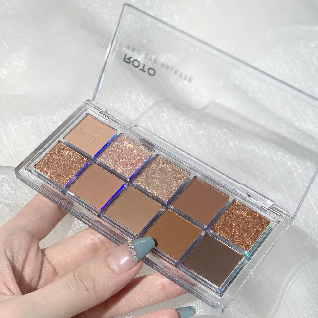 Roto eyeshadow palette 10 colors cosmetics makeup 087 | Shopee Philippines