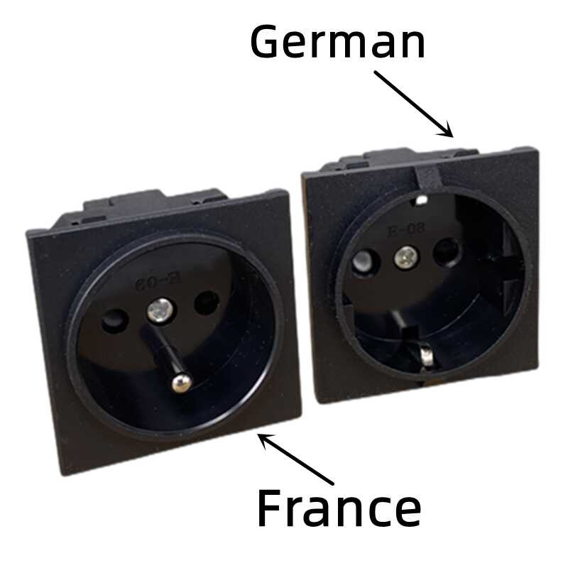 Black white EU German French Spain Italy Poland AC power embedded plug ...