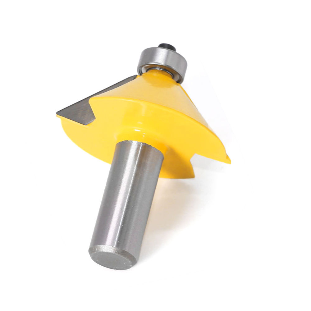 45 Degree Chamfer Router Bit, 1/2 inch and 12mm Shank Bevel Edge Bit ...