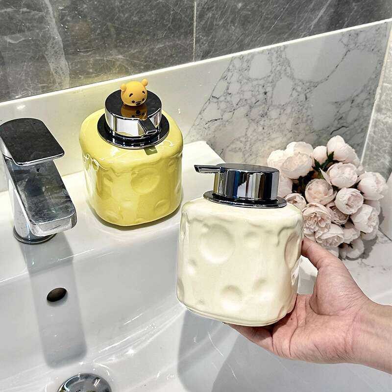 Cheese Foam Dispenser Press Hotel Hand Shower Gel Empty Shampoo Ceramic ...