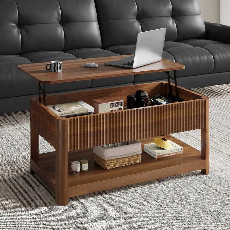Lift Top Storage, Mid Century Modern Coffee with Hidden Compartment ...