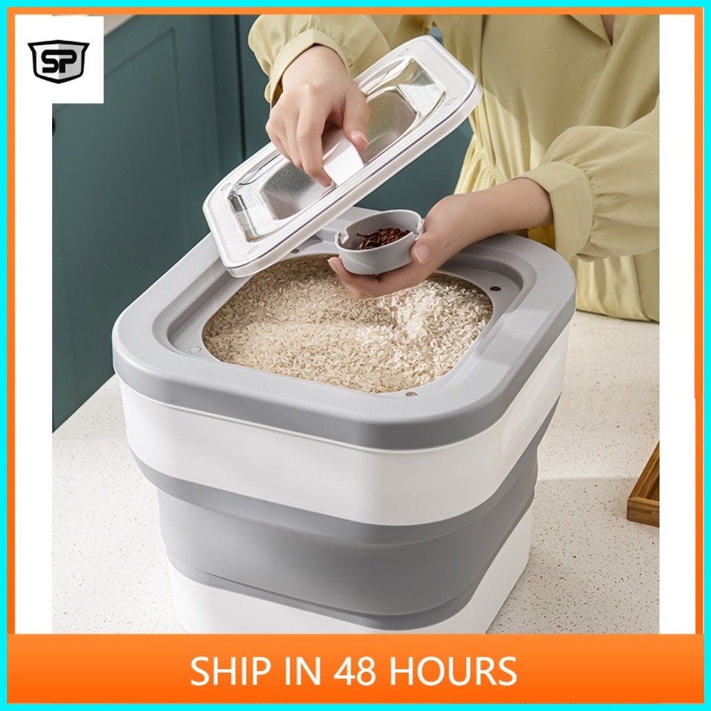 10kgRice dispenser foldable storage Insect Proof Moisture Grain Home ...