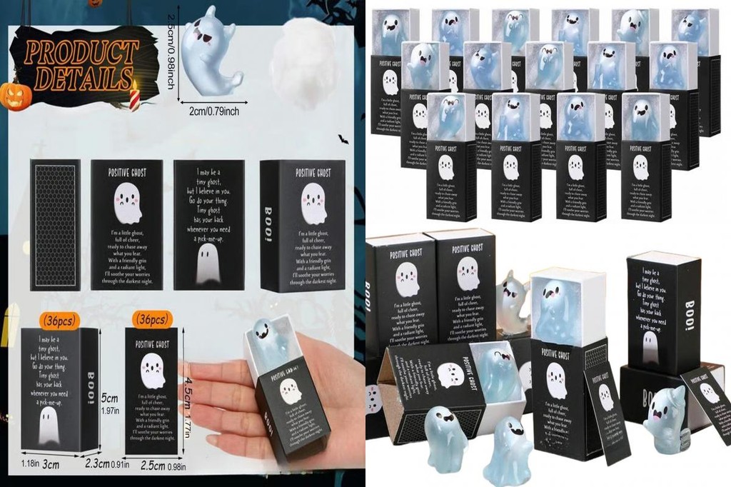 ZTUR_ Miniature Ghost Figurines Glow in the Dark Halloween Decorations ...