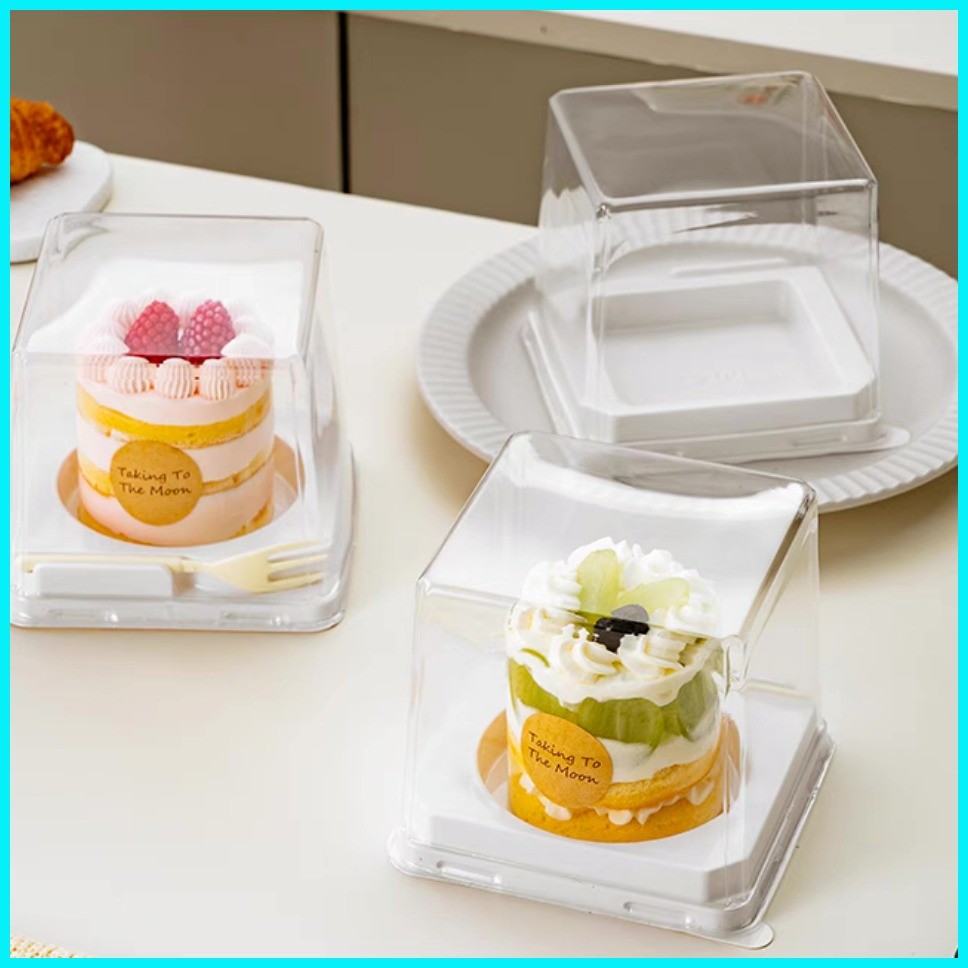 50pcs With Free Fork Bento Box Transparent Mini Bento Box Cake Food ...